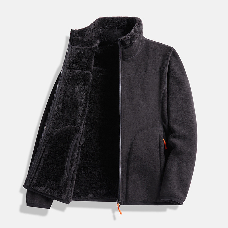 Flisinis kardiganas su koraliniu flisu įdėklu, vienarūšis, unisex, žiema/ruduo