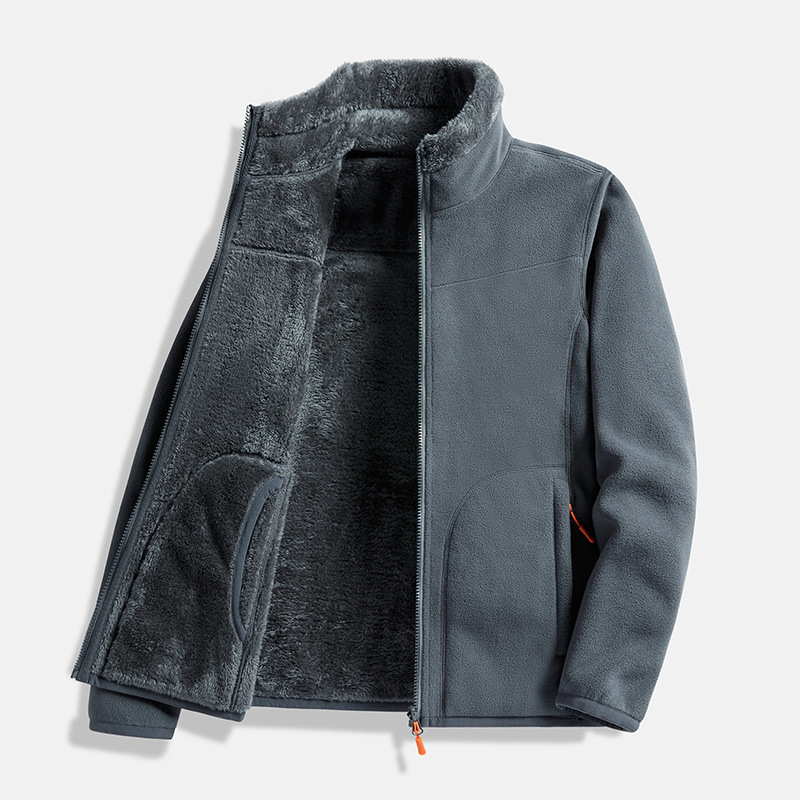 Flisinis kardiganas su koraliniu flisu įdėklu, vienarūšis, unisex, žiema/ruduo