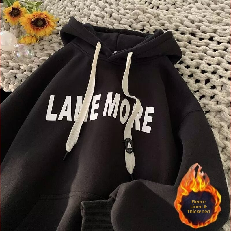 Jaunimo džemperis su gobtuvu, flisinė medžiaga, laisvas kirpimas, raidės spausdinimas, tinka pavasariui ir rudeniui