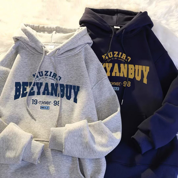 Vyrų gobtuvu megztinis su fliso pamušalu, stovi apykaklė, laisvas kirpimas