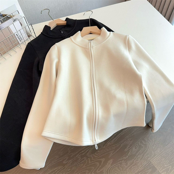 Hoodie/fleece s prugastim uzorkom, pamuk i elastan, hrub materijal, slobodan kroj, dugi rukavi