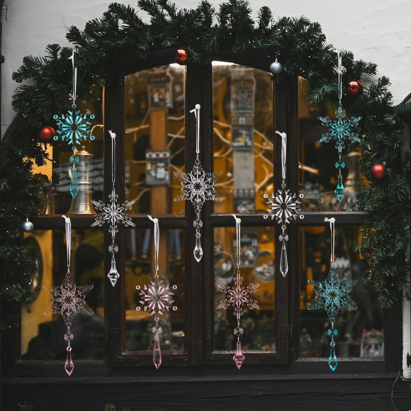 Akrilna pahulja viseći ukras, Haobei Tree, moderni božićni stil, pogodno za Božić