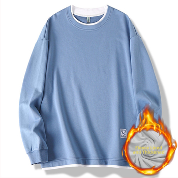 Korėjiečio stiliaus megztinis su apvaliu kaklu, storas 100% poliesteris, laisvas kirpimas