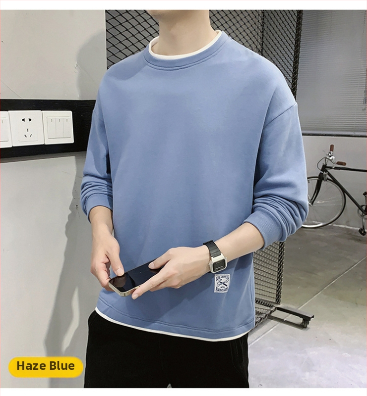 Korėjiečio stiliaus megztinis su apvaliu kaklu, storas 100% poliesteris, laisvas kirpimas