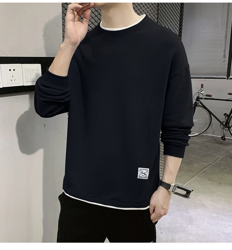 Korėjiečio stiliaus megztinis su apvaliu kaklu, storas 100% poliesteris, laisvas kirpimas