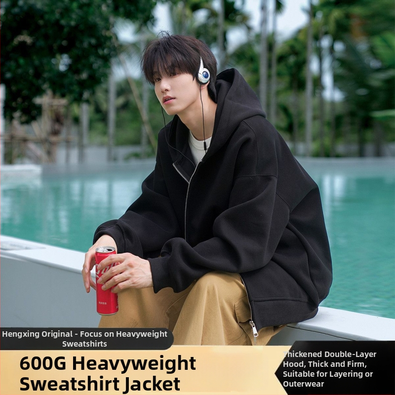 Kapučių su užtrauktuku džemperis iš corduroy audinio, triušio kailio mišinys ≥96%, storis 300 g/m², vyriški