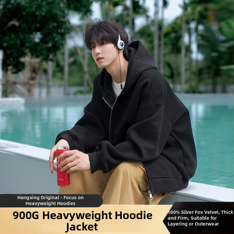 Kapučių su užtrauktuku džemperis iš corduroy audinio, triušio kailio mišinys ≥96%, storis 300 g/m², vyriški