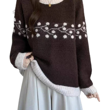 Pulover din ice silk, guler rotund, mâneci tip prințesă, grosime normală, primăvara 2025