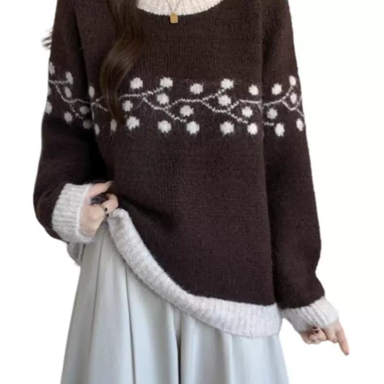 Pulover din ice silk, guler rotund, mâneci tip prințesă, grosime normală, primăvara 2025