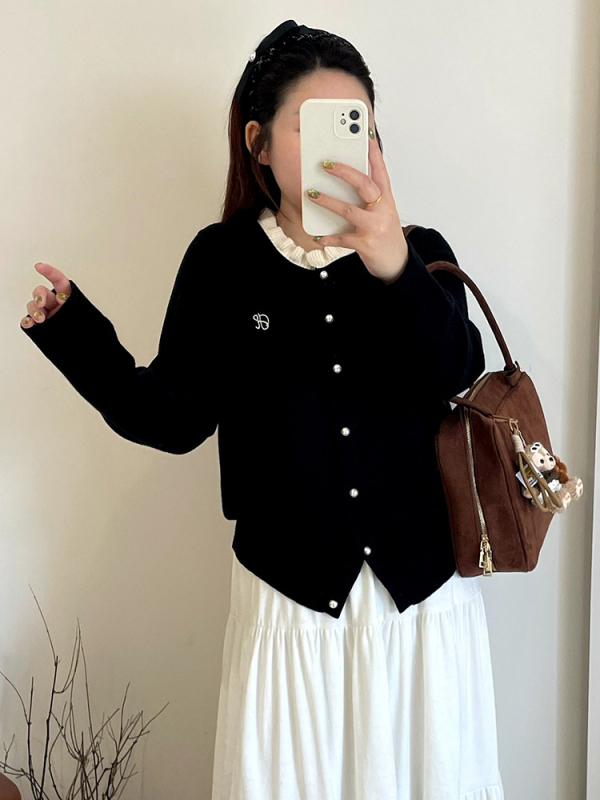 Плюс размер дамски кардиган с кух кръгло деколте и Andy velvet плат, полиестер 70–80% и вискоза 20–30%, Зима 2025