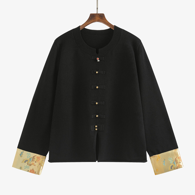 Кардиган с райета, плетен, вискозна и полиестерова смес, дълъг ръкав, кръгло деколте, свободен силует, есен 2025