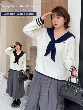 Mezginnis su gobtuvu iš vilnos mišinio, siuvinėjimas, ilgomis rankovėmis, vidutinio svorio