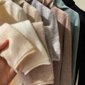 Ženski vuneni pulover korejskog stila s pile ovratnikom, široki kroj, dugi rukavi, regularna dužina, 95% vuna, Zima 2024