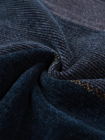 Zimski chenille pulover s flis podstavom za muškarce srednje dobi, jacquard uzorak, okrugli izrez, debeli i topli