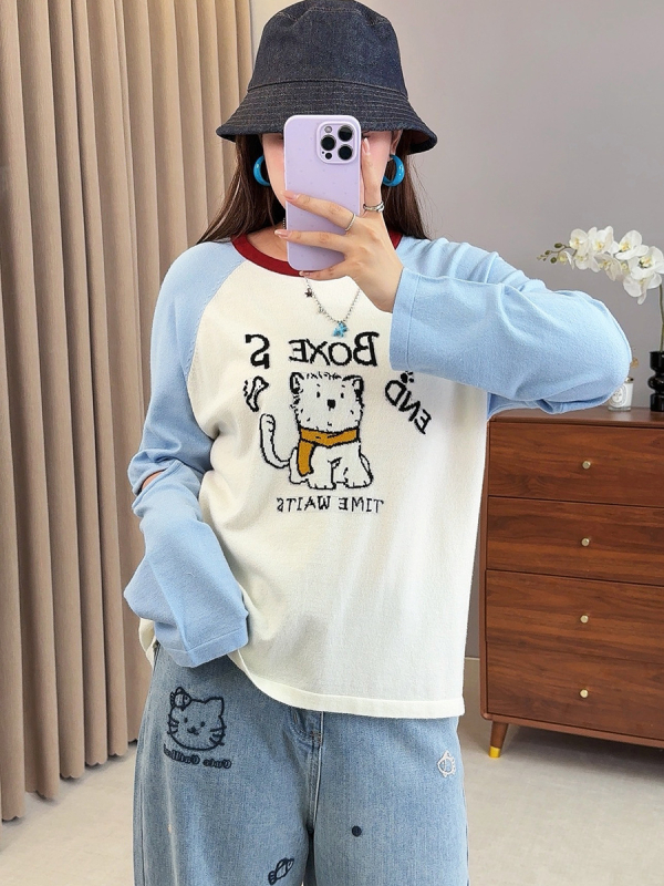 Love Moterų megztinis su iškirptėmis rankovėmis, apvalus kaklas, vidutinio storio, viskozės–poliesterio audinys, ruduo 2025