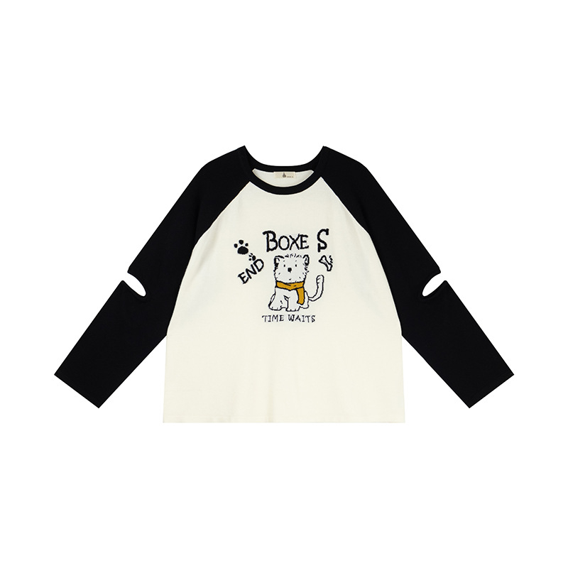 Love Moterų megztinis su iškirptėmis rankovėmis, apvalus kaklas, vidutinio storio, viskozės–poliesterio audinys, ruduo 2025