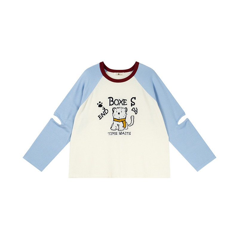 Love Moterų megztinis su iškirptėmis rankovėmis, apvalus kaklas, vidutinio storio, viskozės–poliesterio audinys, ruduo 2025