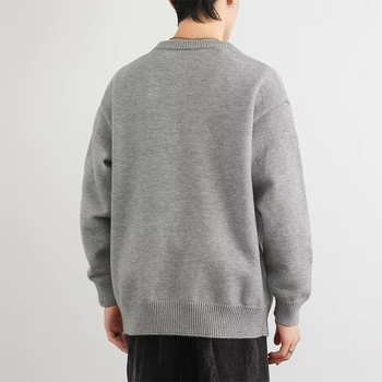 Muški pulover s Henley ovratnikom za jesen/zimu, opuštena silueta, moderan gradski stil