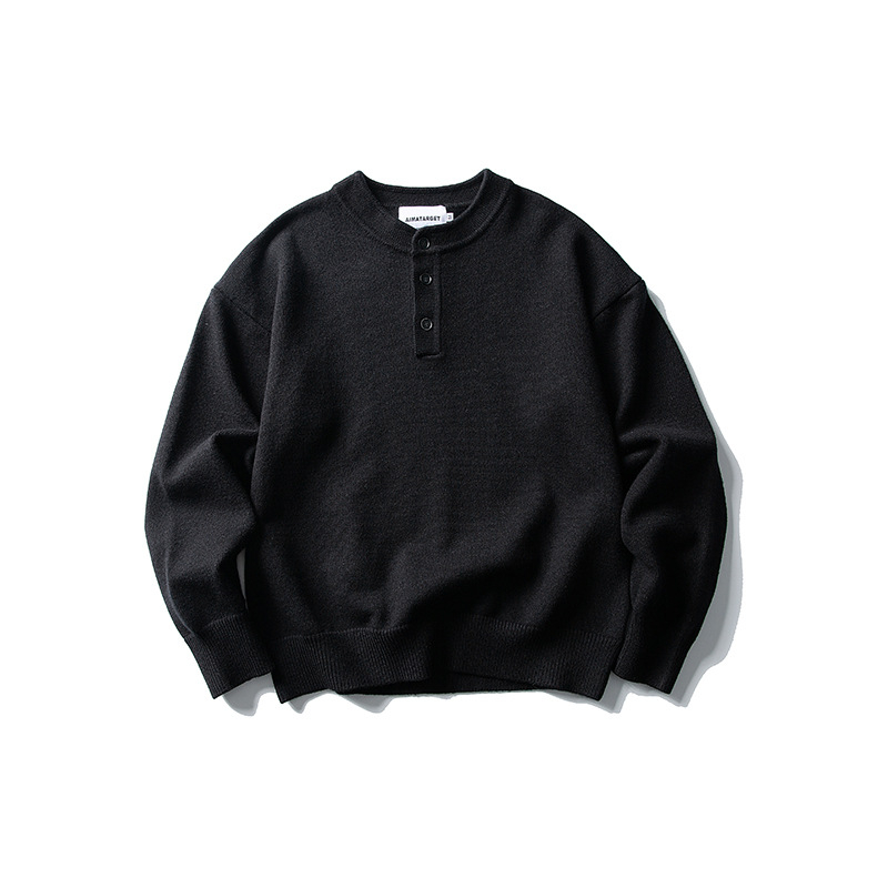 Pulover tricotat cu guler înălțat, stil Japonez Retro, croială lejeră, mâneci lungi, toamna 2025