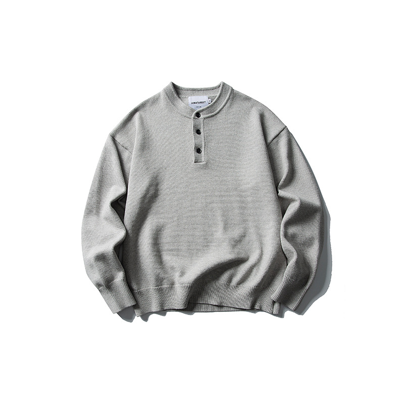 Pulover tricotat cu guler înălțat, stil Japonez Retro, croială lejeră, mâneci lungi, toamna 2025