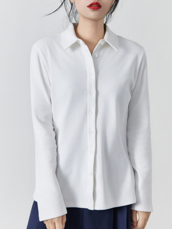 Дамска риза‑кардиган от бархат с Polo яка, дълги ръкави, 90–95% полиестер, спандекс смес