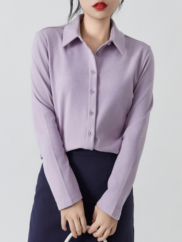 Дамска риза‑кардиган от бархат с Polo яка, дълги ръкави, 90–95% полиестер, спандекс смес