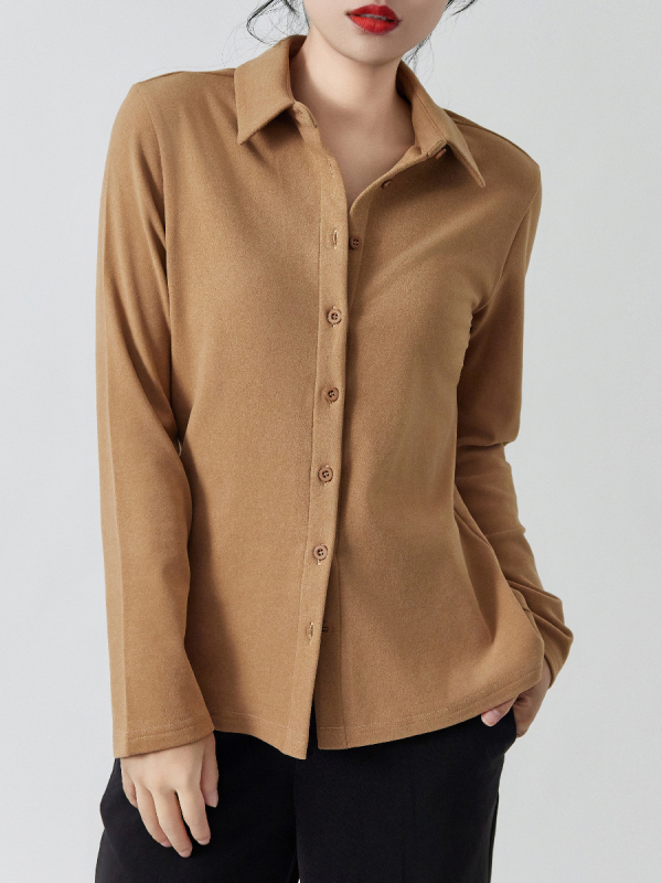 Дамска риза‑кардиган от бархат с Polo яка, дълги ръкави, 90–95% полиестер, спандекс смес