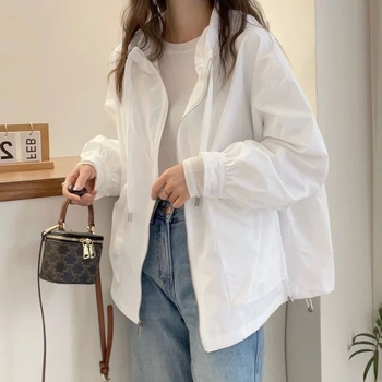 Palton trenț cu glugă din chenille cu spandex, primăvara 2025, stil japonez-coreean casual, mâneci 3/4