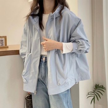 Palton trenț cu glugă din chenille cu spandex, primăvara 2025, stil japonez-coreean casual, mâneci 3/4