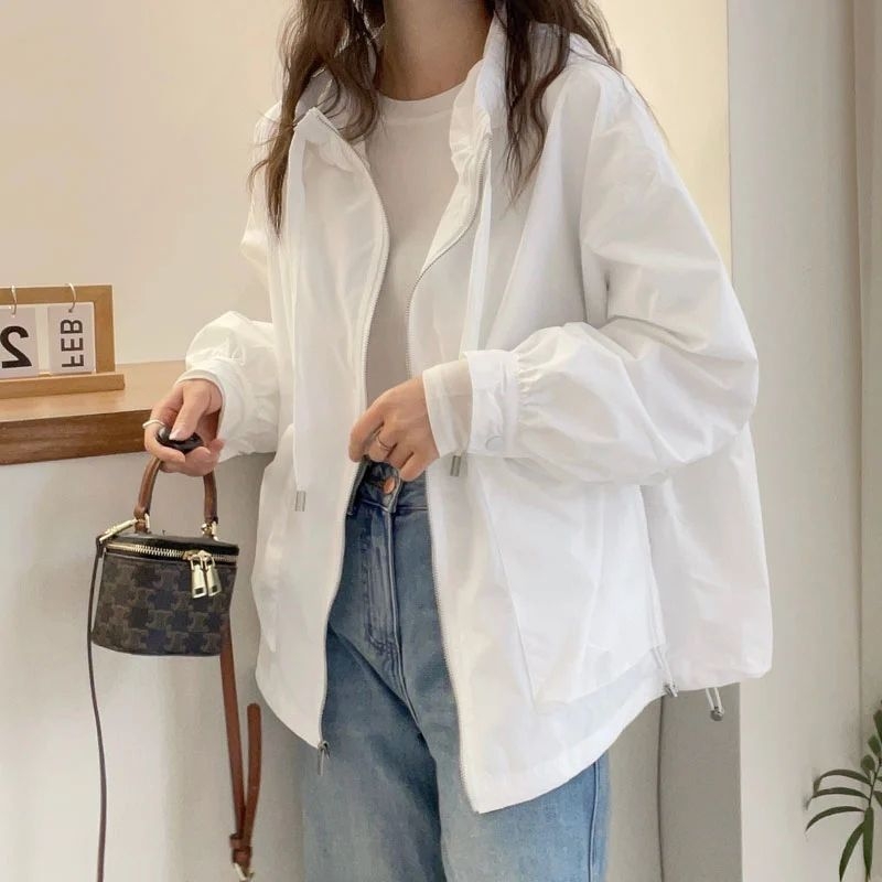 Palton trenț cu glugă din chenille cu spandex, primăvara 2025, stil japonez-coreean casual, mâneci 3/4