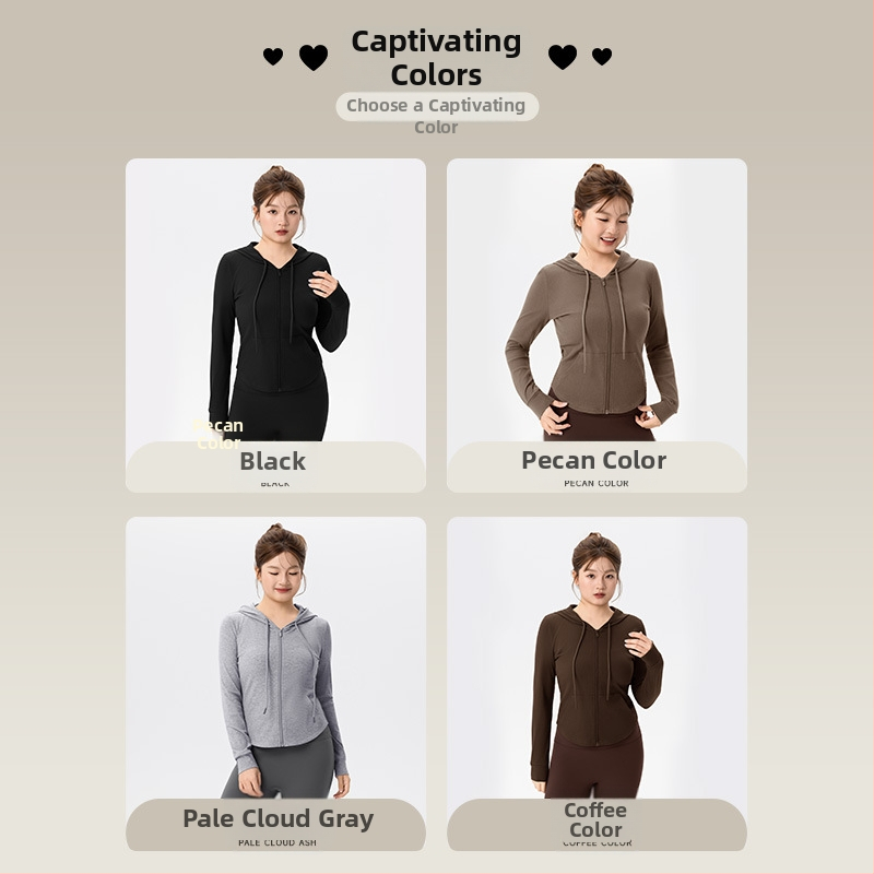 Ilga rankovė sportinė striukė jogai ir fitnesui — kvėpuojanti medžiaga iš medvilnės/viskozės/spandekso mišinio, įprasto kirpimo, audinys MSL62859