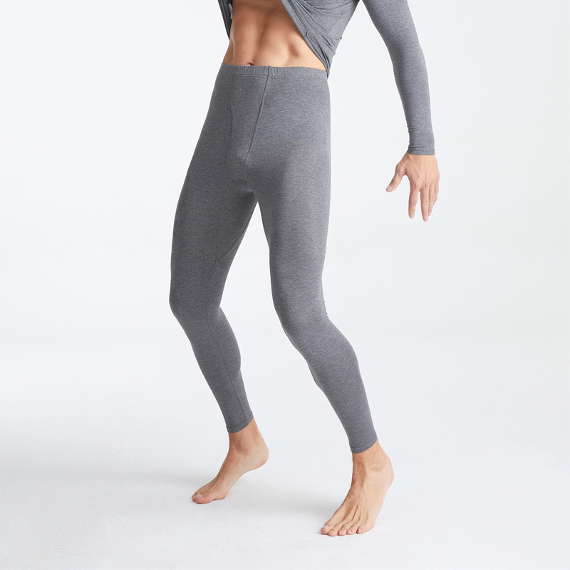 Мъжки термо комплект: пуловер с кръгла яка и долнище, вискоза 95%, гъста тъкан, с тесен силует, топъл и мек