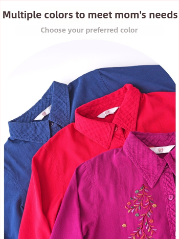 Pavasario plonas švarkas vidutinio amžiaus ir vyresnėms moterims, ilgomis rankovėmis topas mamoms, močiutės įvaizdis (Medžiaga: Medvilnė; Pagrindinė medžiaga: Medvilnė; Pagrindinės medžiagos sudėtis: 30% ir mažiau; Stilius: Kinijos stilius)