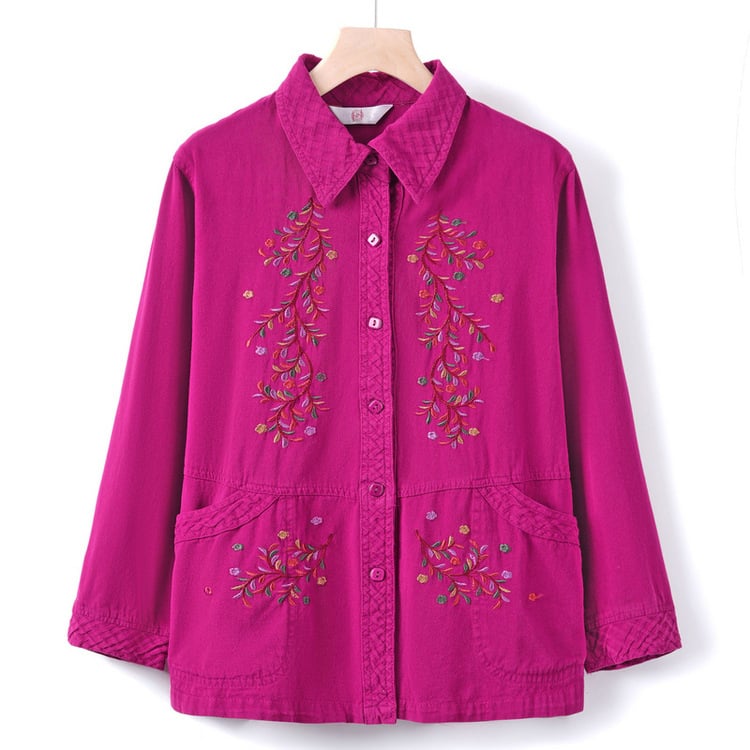 Ανοιξιάτικο λεπτό σακάκι για γυναίκες μέσης ηλικίας και ηλικιωμένες, μακρυμάνικο Top για μητέρες, ντύσιμο για γιαγιά (Υλικό: Βαμβάκι; Κύριο ύφασμα: Βαμβάκι; Περιεκτικότητα κύριου υφάσματος: 30% και κάτω; Στυλ: Κινέζικο στυλ)