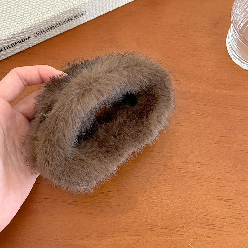 Gripper plaukų segtuvas – korėjos stiliaus, pūkuotas audinys, rankų darbo, galvos aksesuaras