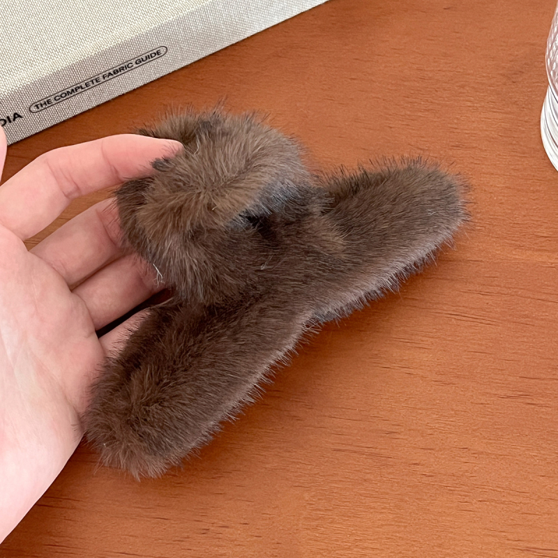 Gripper plaukų segtuvas – korėjos stiliaus, pūkuotas audinys, rankų darbo, galvos aksesuaras