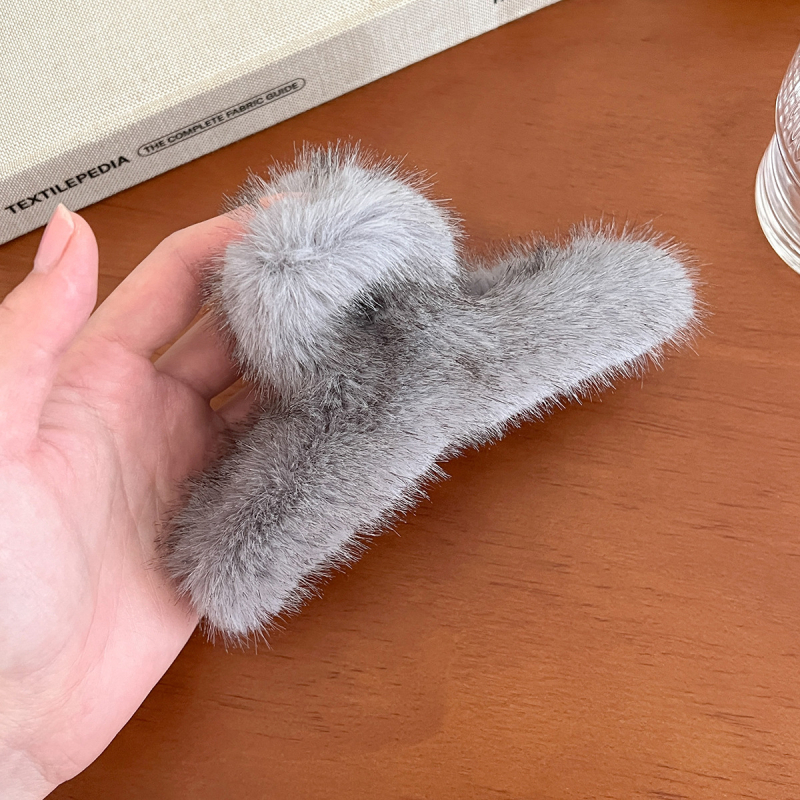 Gripper plaukų segtuvas – korėjos stiliaus, pūkuotas audinys, rankų darbo, galvos aksesuaras