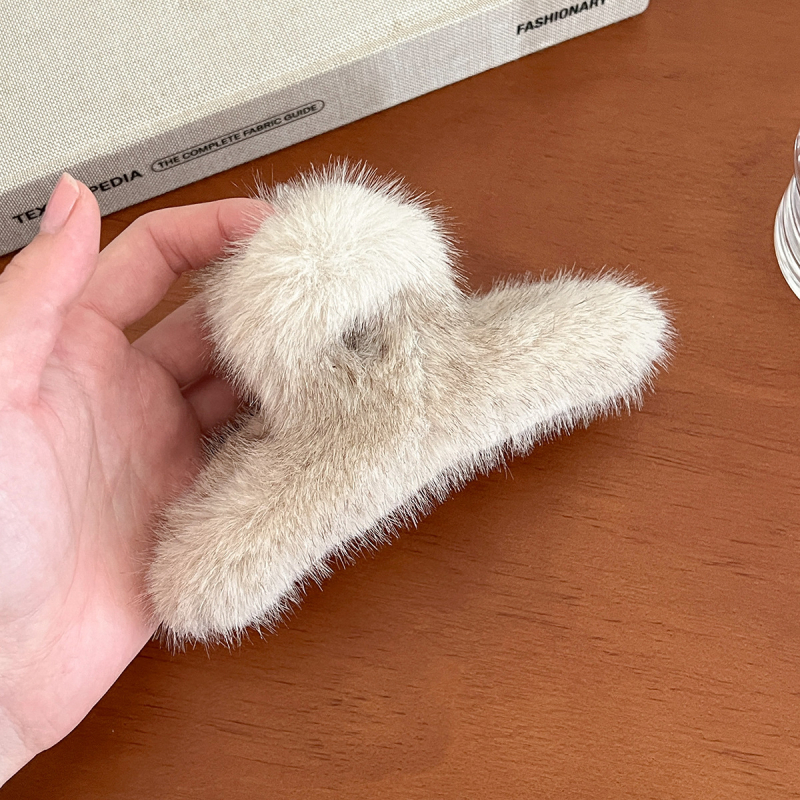 Gripper plaukų segtuvas – korėjos stiliaus, pūkuotas audinys, rankų darbo, galvos aksesuaras