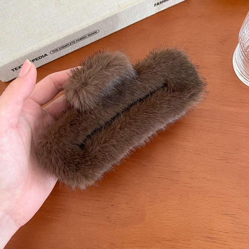 Gripper plaukų segtuvas – korėjos stiliaus, pūkuotas audinys, rankų darbo, galvos aksesuaras