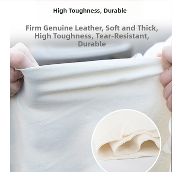 Automobilio valymo skiautelė iš avies odos – daugiafunkcinė, aukštas sugeriamumas, nepalieka plaukų, nepalieka žymių; 70 g; spaudytas logotipas; licencijuota privataus prekinio ženklo etiketė