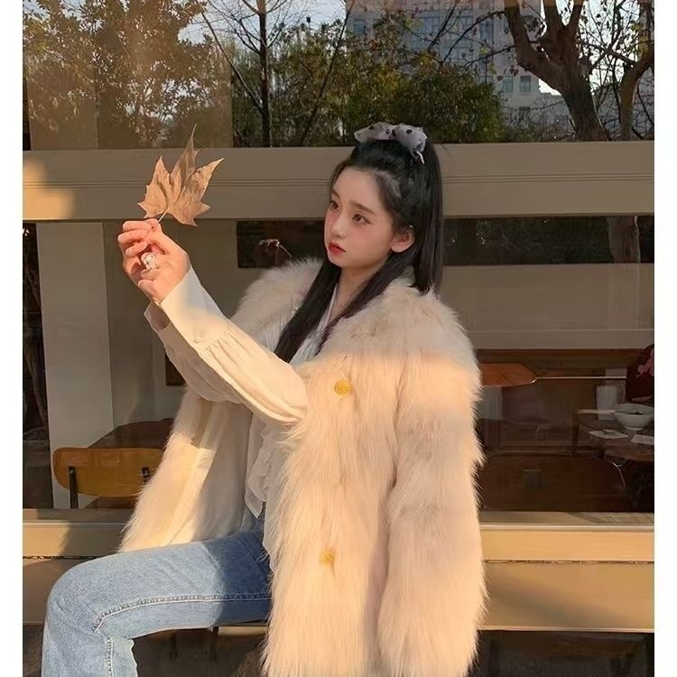 UNMUN moters vilnonis paltas, polo apykaklė, vidutinio storio, užsegimas diskine sagtimi