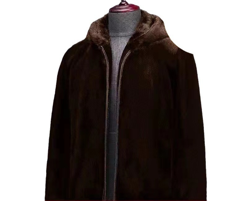 Jakna od umjetne krznene kože, kratka duljina (≤40 cm), kapuljača, palatski stil, jesen 2023