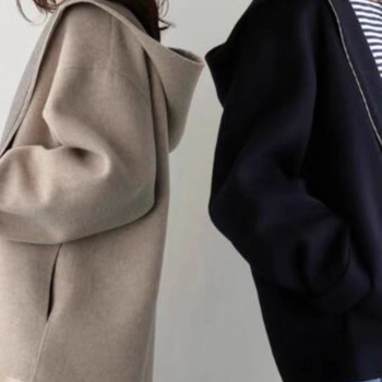 Palton Chenille cu glugă pentru femei, croială lejeră, lungime scurtă, toamnă-iarnă, stil casual coreano-japonez