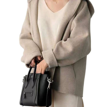 Palton Chenille cu glugă pentru femei, croială lejeră, lungime scurtă, toamnă-iarnă, stil casual coreano-japonez