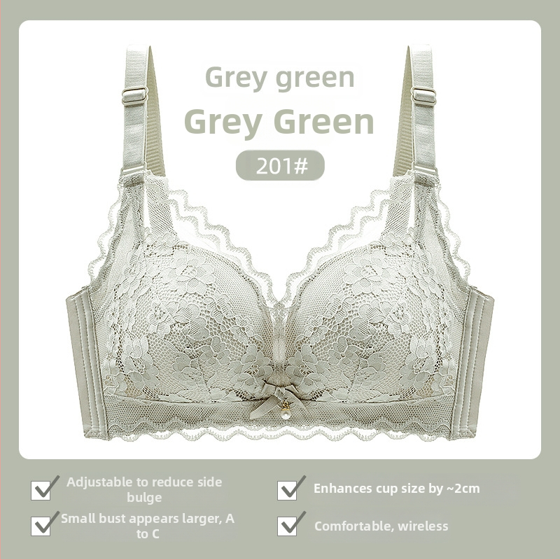 Moterų liemenėlė be vielos su nėriniais, 3/4 puodeliai, plonas viršus, fiksuoti dvigubi dirželiai, nugaros uždarymas su trim eilių kabliukais