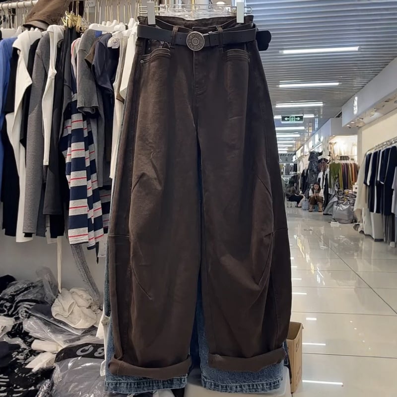 Ženske hlače s visokim strukom u retro stilu, plus veličina, scimitar kroj, distresirani denim, pamuk-elastan, jesen 2025