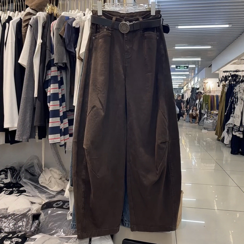 Ženske hlače s visokim strukom u retro stilu, plus veličina, scimitar kroj, distresirani denim, pamuk-elastan, jesen 2025