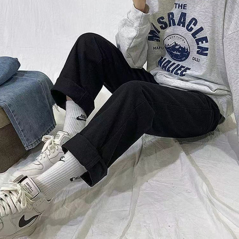 Ženske džin hlače s fleec podstavom, ravna linija, široke nogavice, slobodan pojas