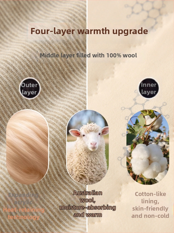 Derong vaikų šiluminės kelnaitės – 42% regeneruotos celiuliozės pluoštas, 34% polieteris, 17% akrilas, 7% spandatas; išorinis sluoksnis avies vilna; saugumo lygis: klasė A; prekė Anbei Child; ruduo/žiema; tinka vaikams nuo 8 metų