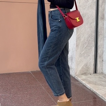 Plusz méretű harém farmer nőknek, magas derék, laza szabás, denim pamut, tavasz 2025